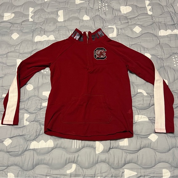 Victoria's Secret Tops - PINK Victoria's Secret GAMECOCKS Red Quarter-Zip Pullover